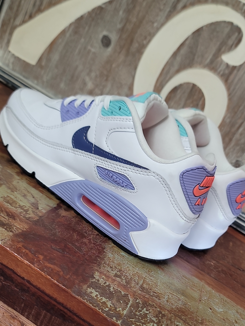 🔥 Nike Air Max 90 (Special Edition) 'White Dark Purple Dust' Wmns 6.5 Good Cond - Picture 14 of 16